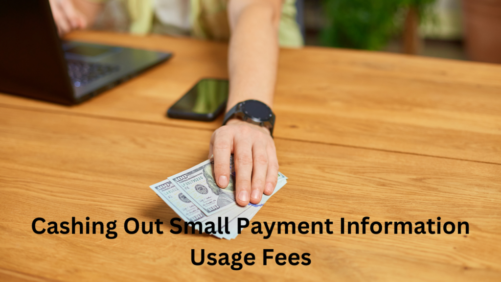 Cashing Out Small Payment Information Usage Fees