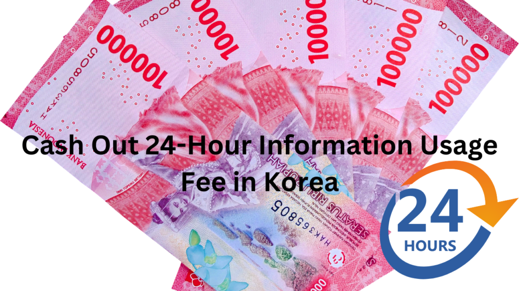 Cash Out 24-Hour Information Usage Fee in Korea
